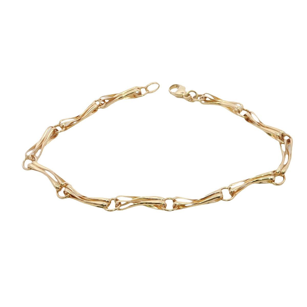 9 Carat Yellow Gold Bent Link Bracelet