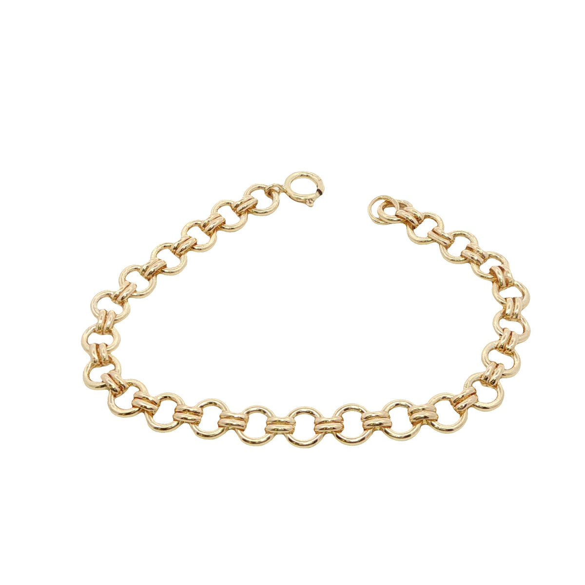 9 Carat Yellow Gold Circles Link Bracelet