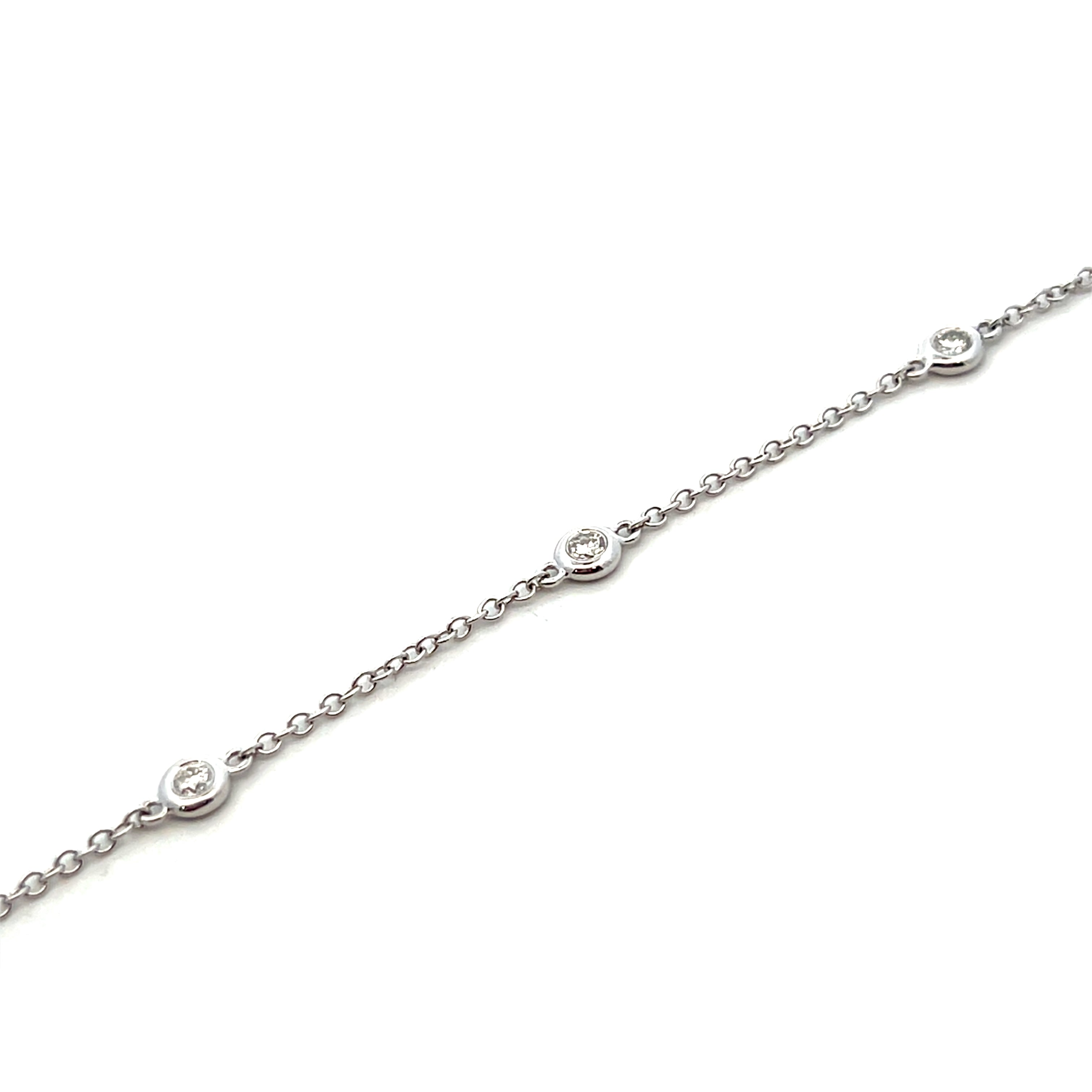 18 Carat White Gold and Diamond Bracelet with 0.50 Carats