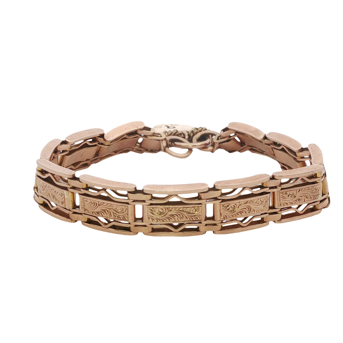 A vintage 9ct rose gold bracelet