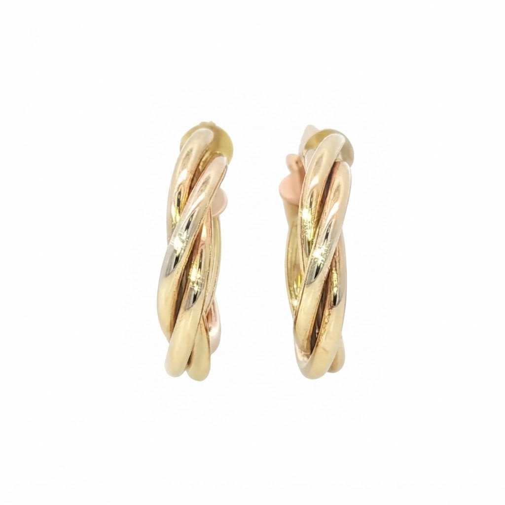 9 Carat Yellow Gold Twist Hoops 10mm