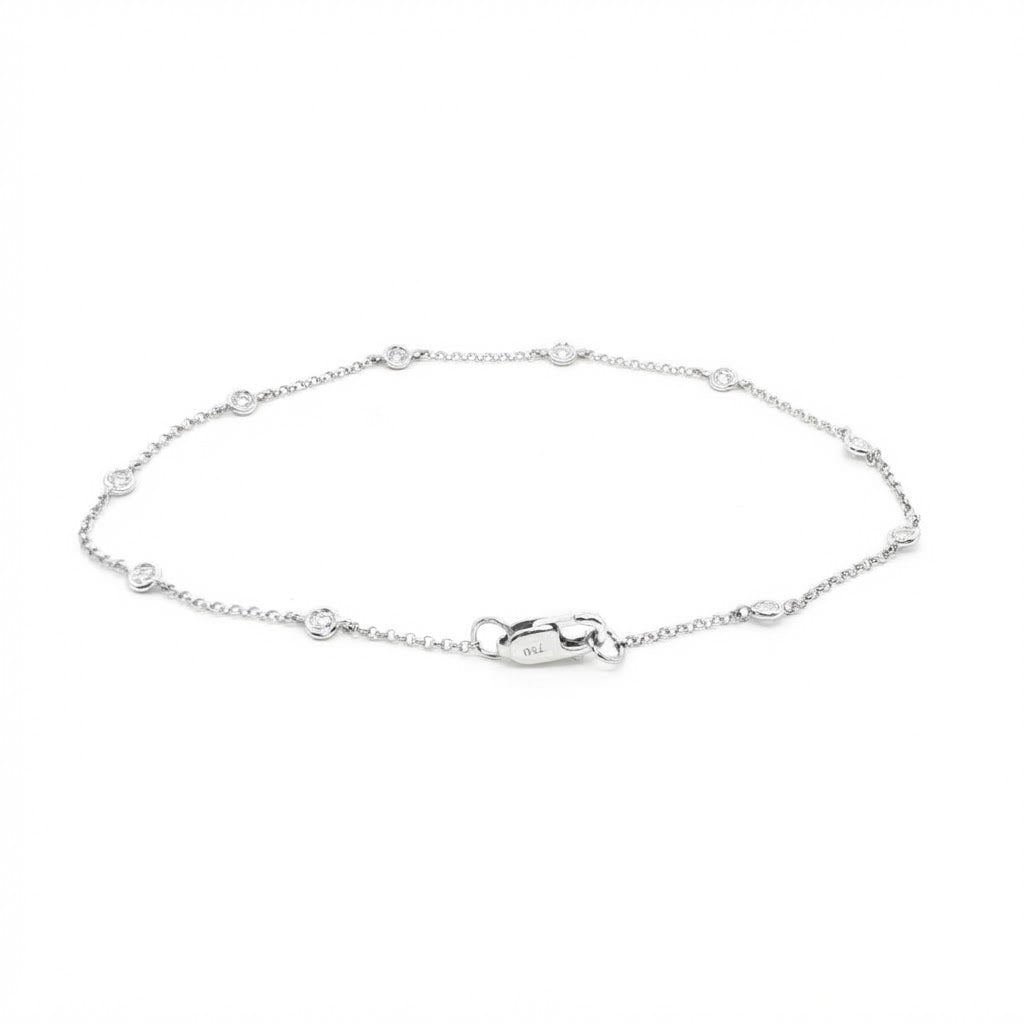 18 Carat White Gold Diamond Chain Bracelet 0.18 Carats GVS