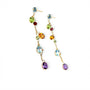 18 Carat Yellow Gold Gem-set Drop Earrings, Oval and Round Shapes