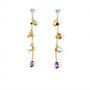 18 Carat Yellow Gold Gem-set Drop Earrings, Oval and Round Shapes