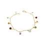 18 Carat Yellow Gold Gem-set Bracelet, Dangly Rounds