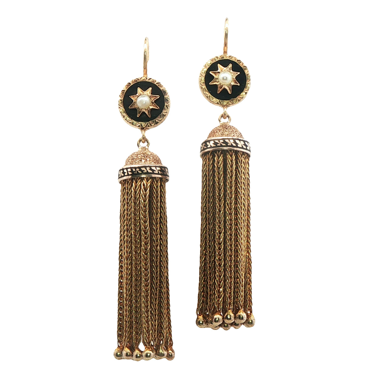 Gold Tassel Earrings, Circa 1880s