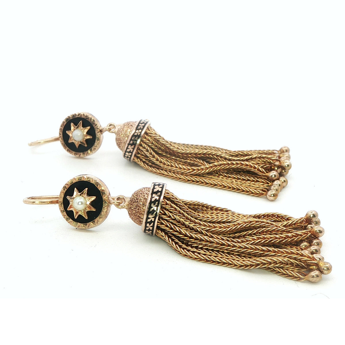 Gold Tassel Earrings, Circa 1880s