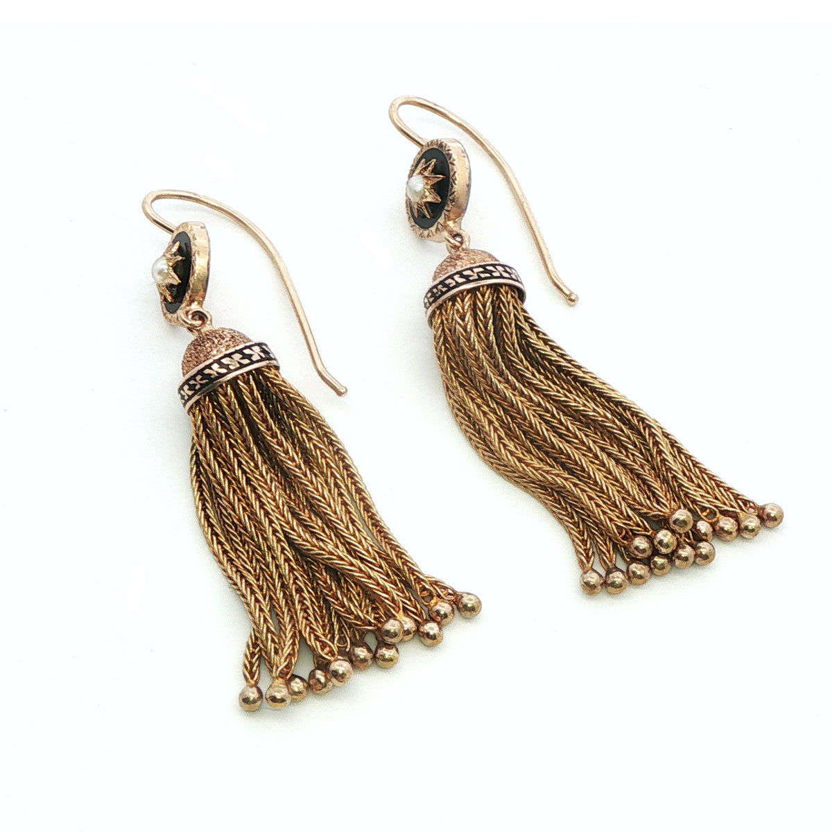 Gold Tassel Earrings, Circa 1880s