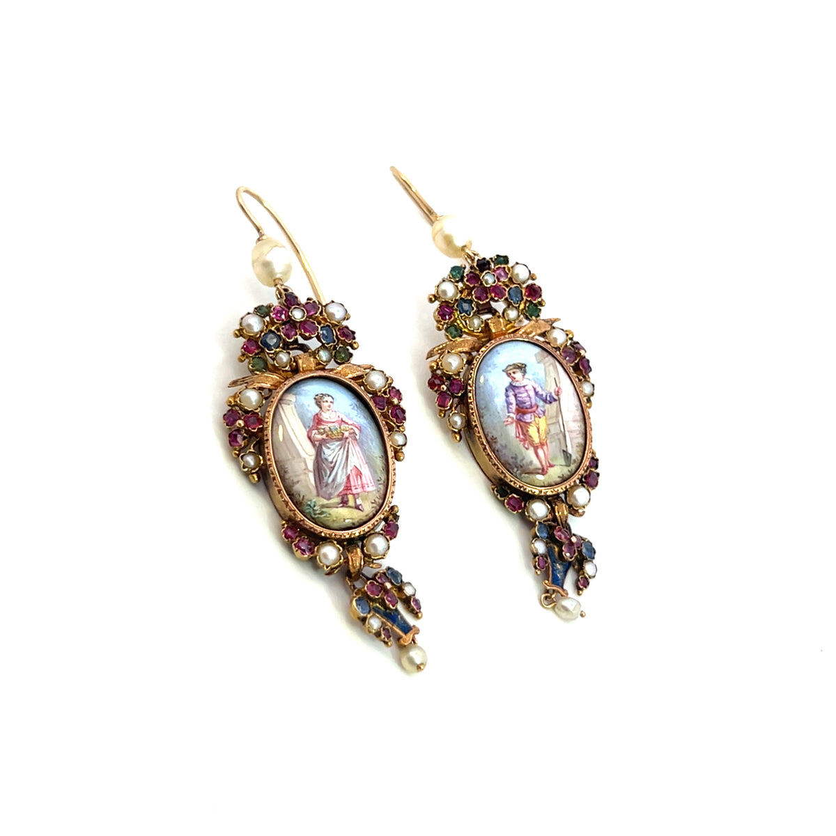 1830s Gold Enamel Portrait Set