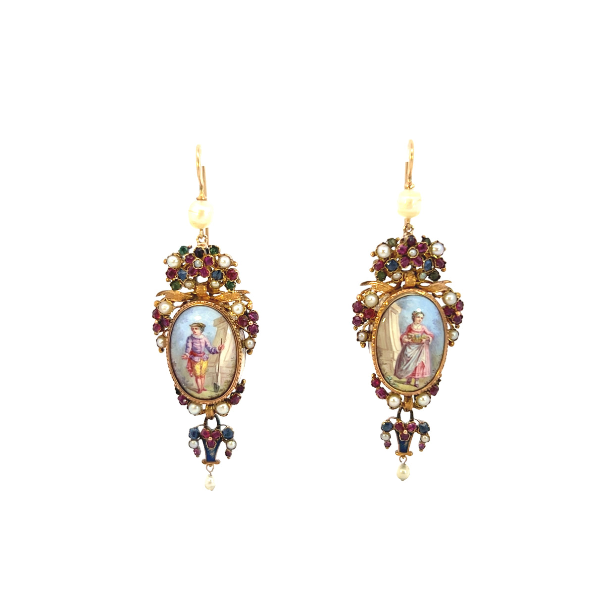 1830s Gold Enamel Portrait Set