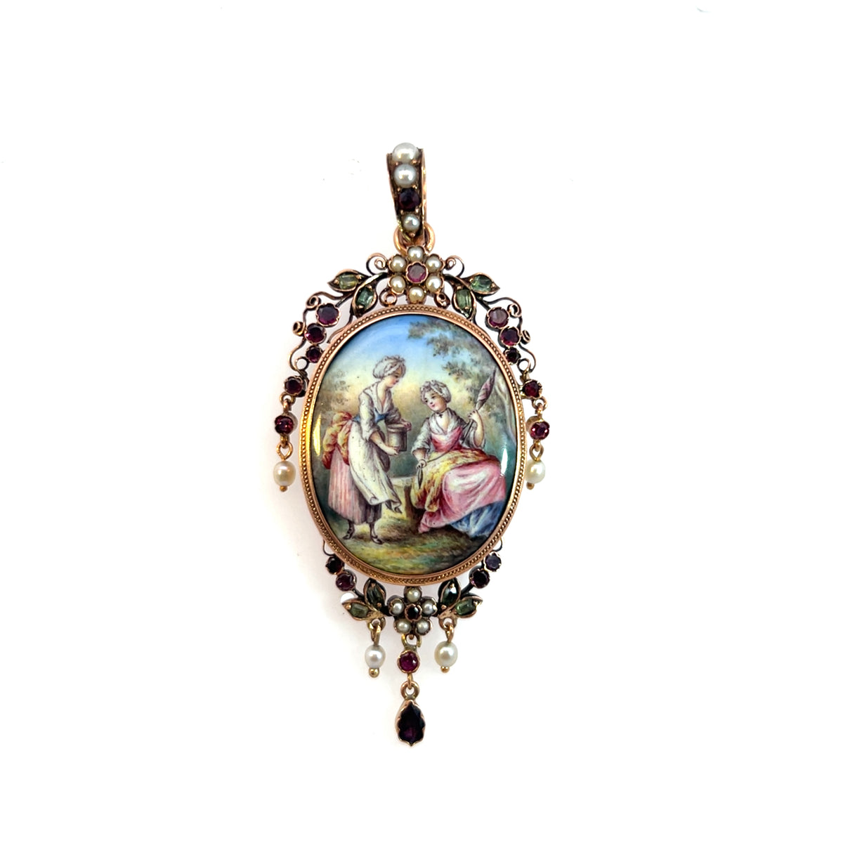 1830s Gold Enamel Portrait Set