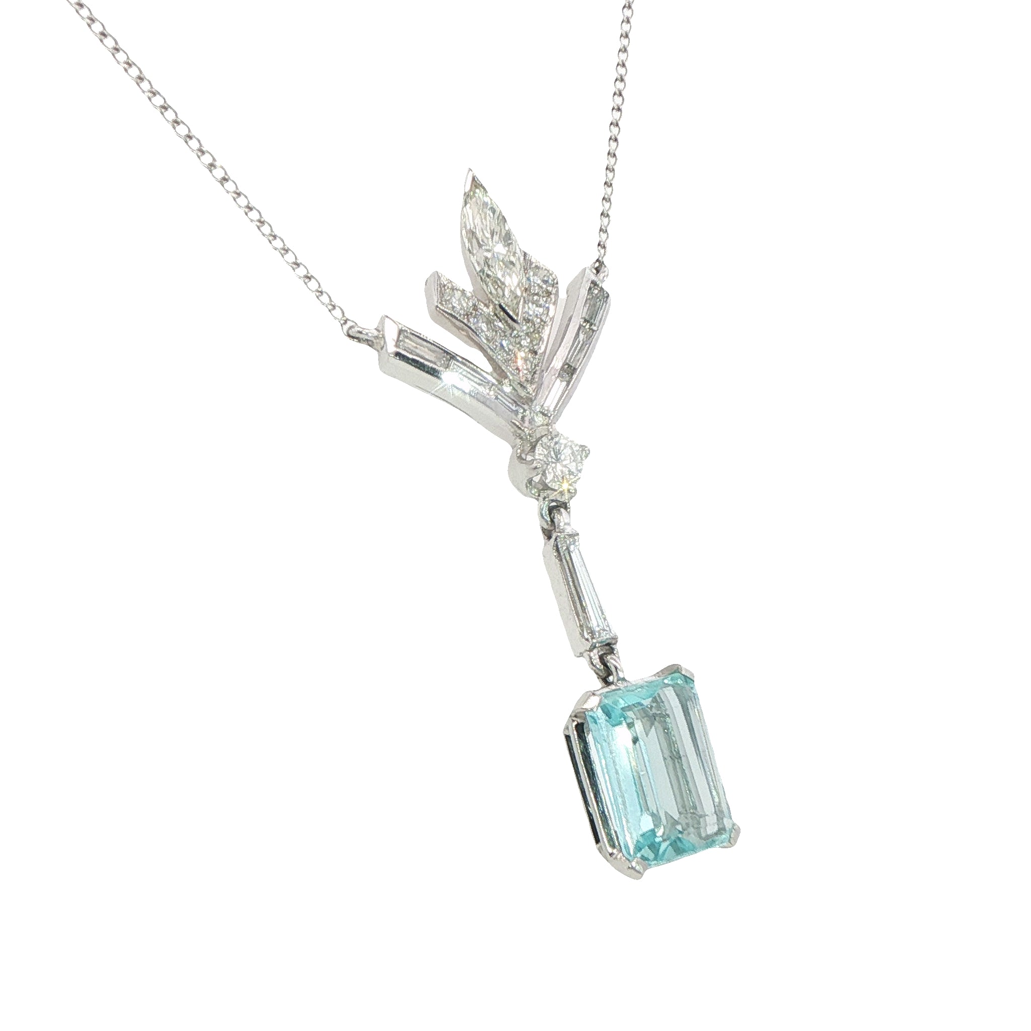 Aquamarine and Diamond Pendant