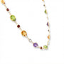 18 Carat Yellow Gold Chain Gem-set Drop Necklace With Pear Shapes and Rounds