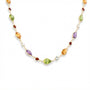 18 Carat Yellow Gold Chain Gem-set Drop Necklace With Pear Shapes and Rounds