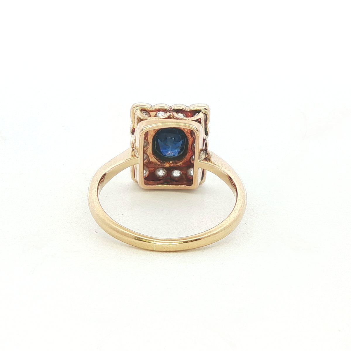 Beautiful Sapphire Diamond Cluster Ring