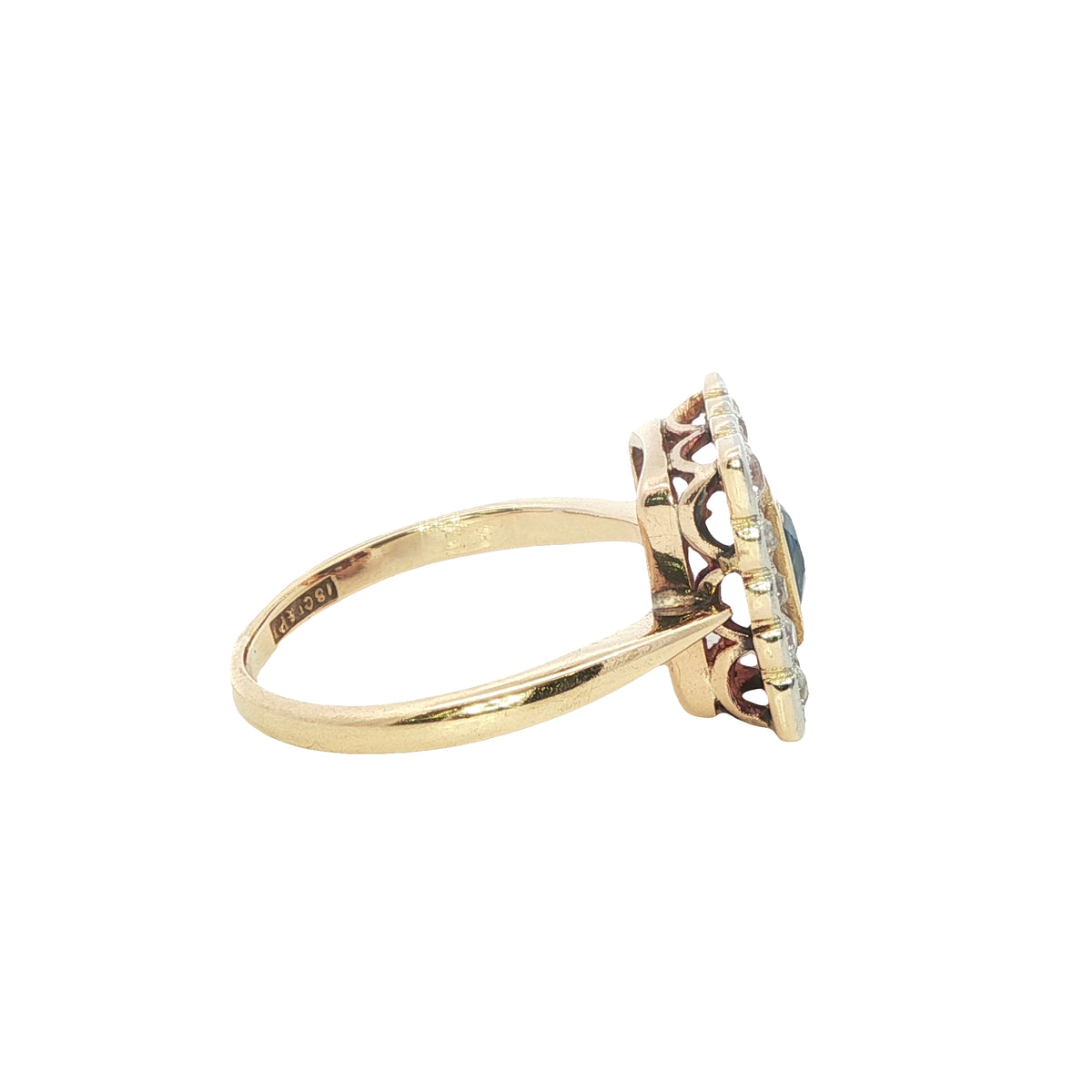 Beautiful Sapphire Diamond Cluster Ring