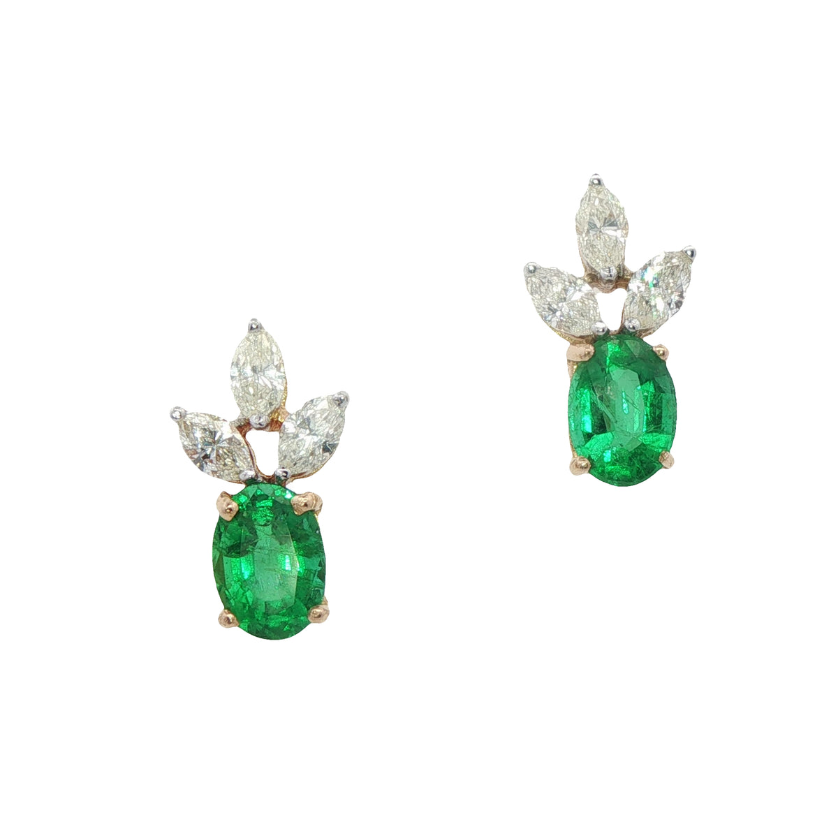 Stunning Emerald and Diamond Earrings