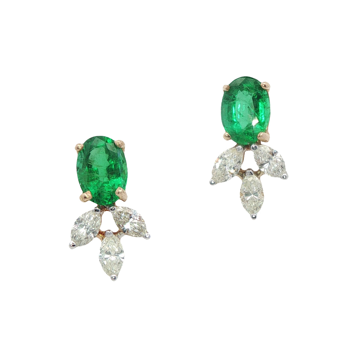 Stunning Emerald and Diamond Earrings