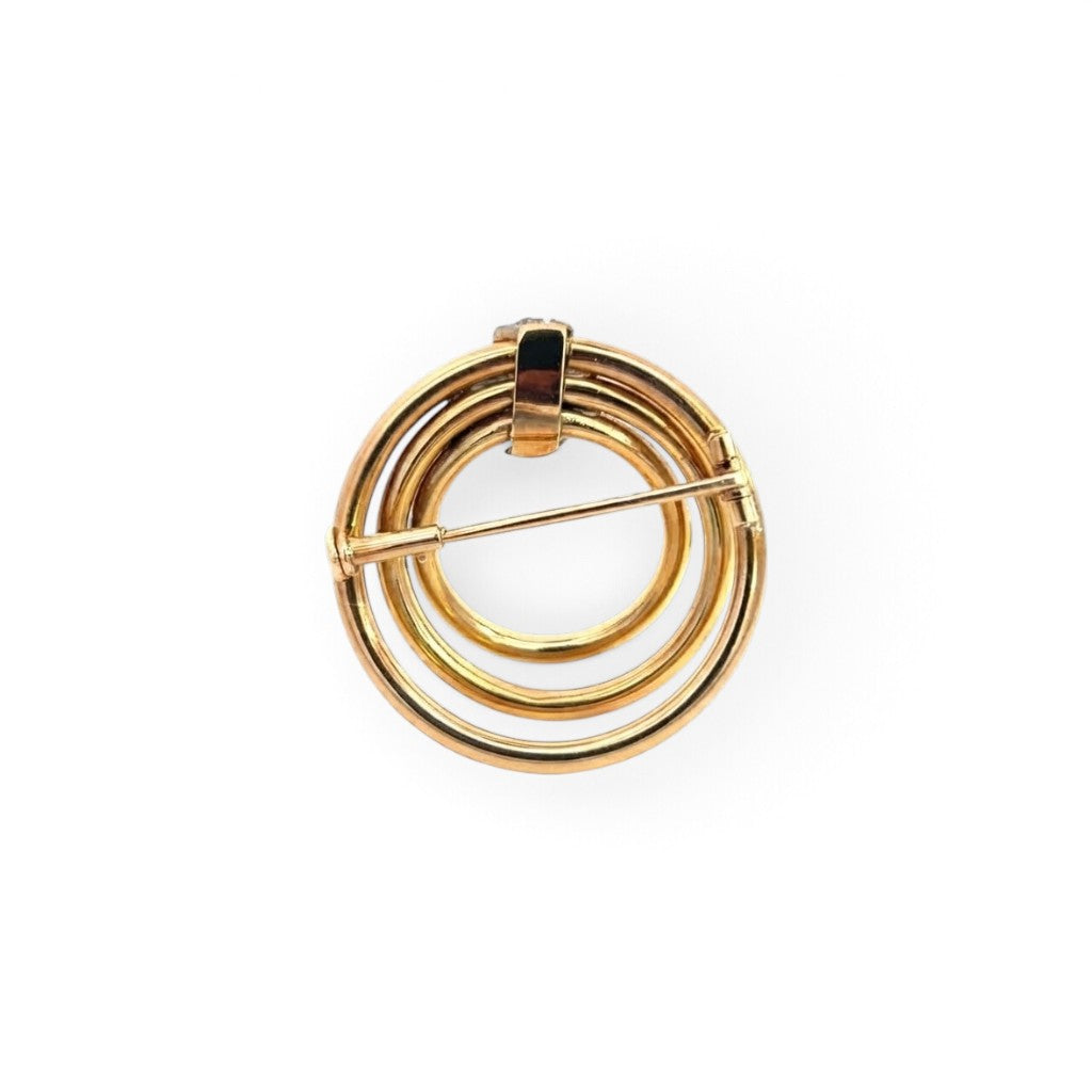 Classic Gold Diamond Brooch