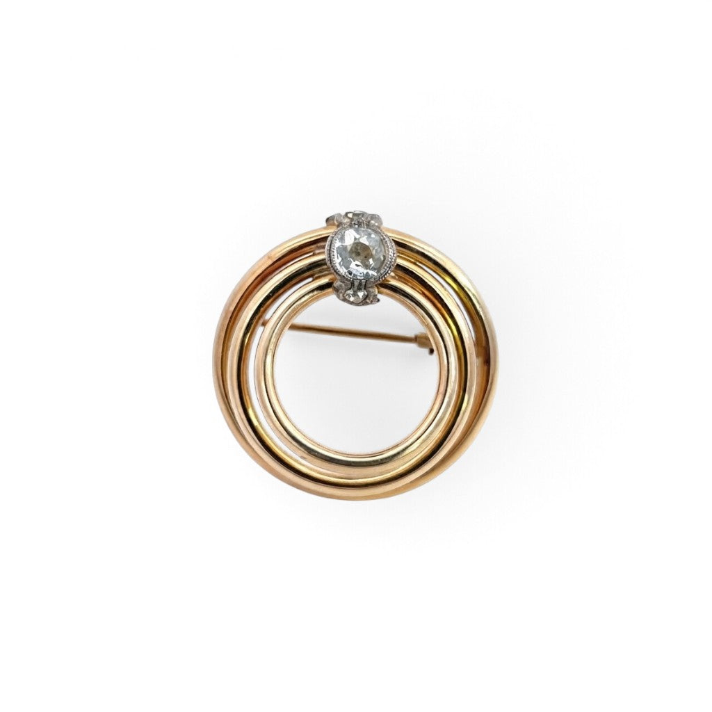 Classic Gold Diamond Brooch