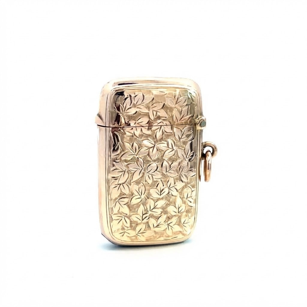 An antique gold vesta case 