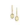 18 Carat Rose Gold and Natural Light Yellow Diamond Hinged Hoops 
