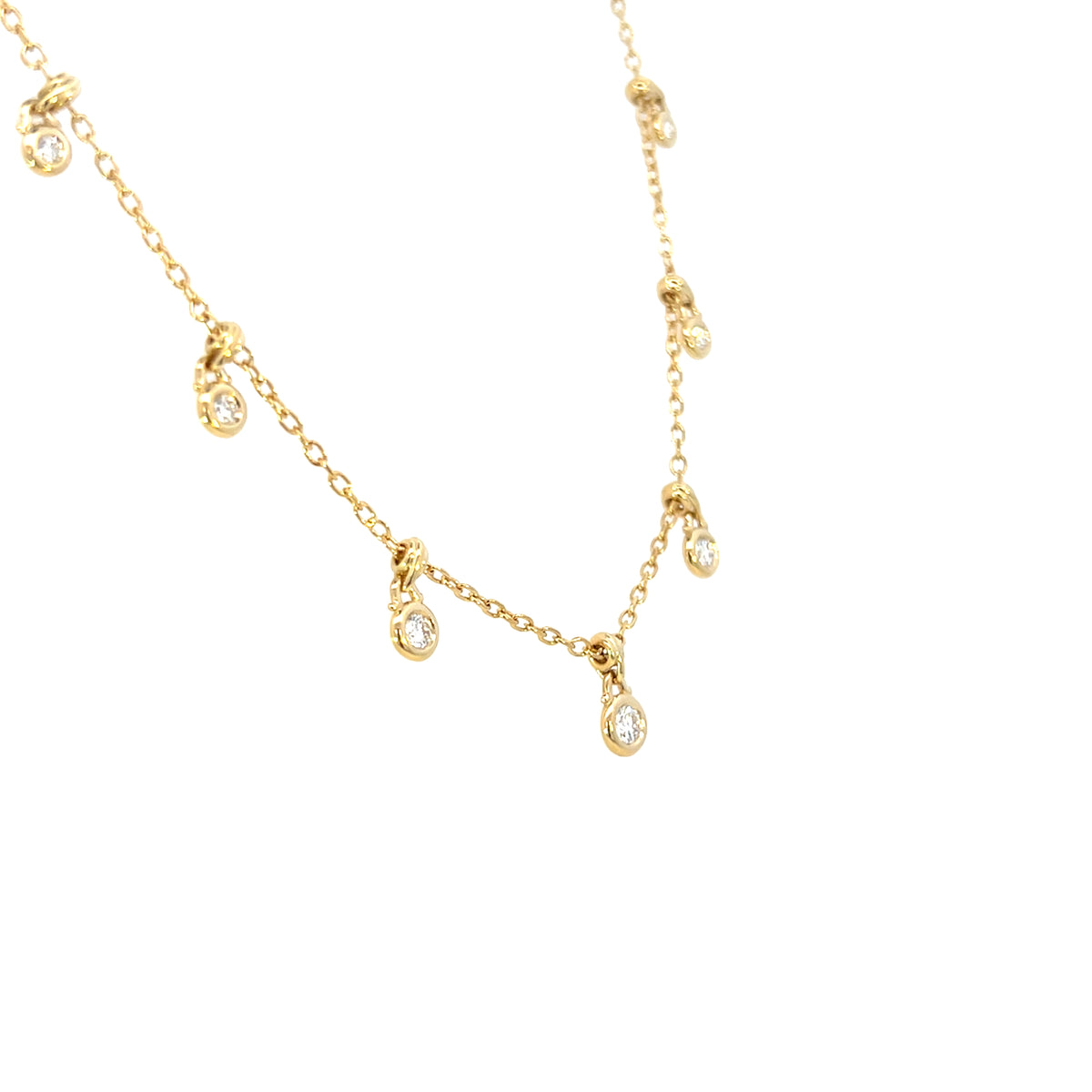18 Carat Yellow Gold Diamond Fringe Necklace 0.53 carats