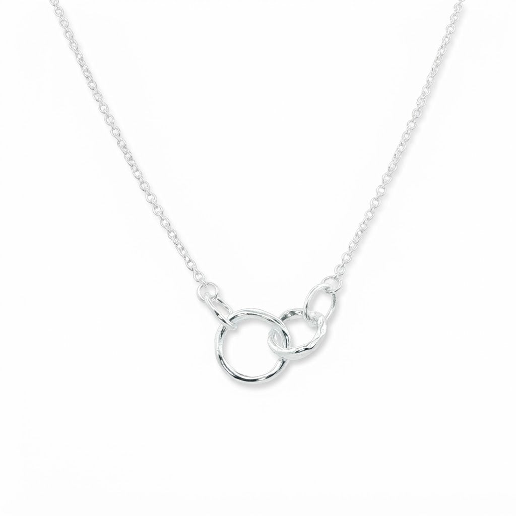 Silver Double circles necklet