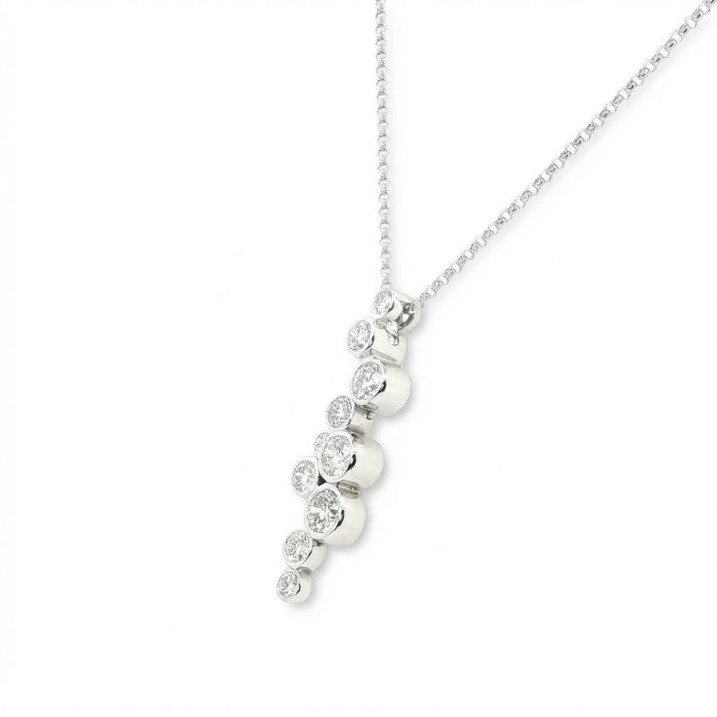 18 Carat White Gold Bubbles Drop Pendant 1.00 Carats GVS