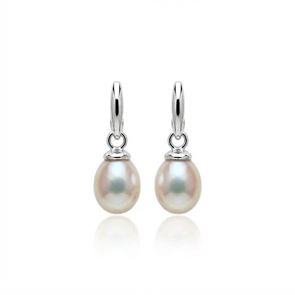 9 Carat White Gold Fresh Water Pearl Drops