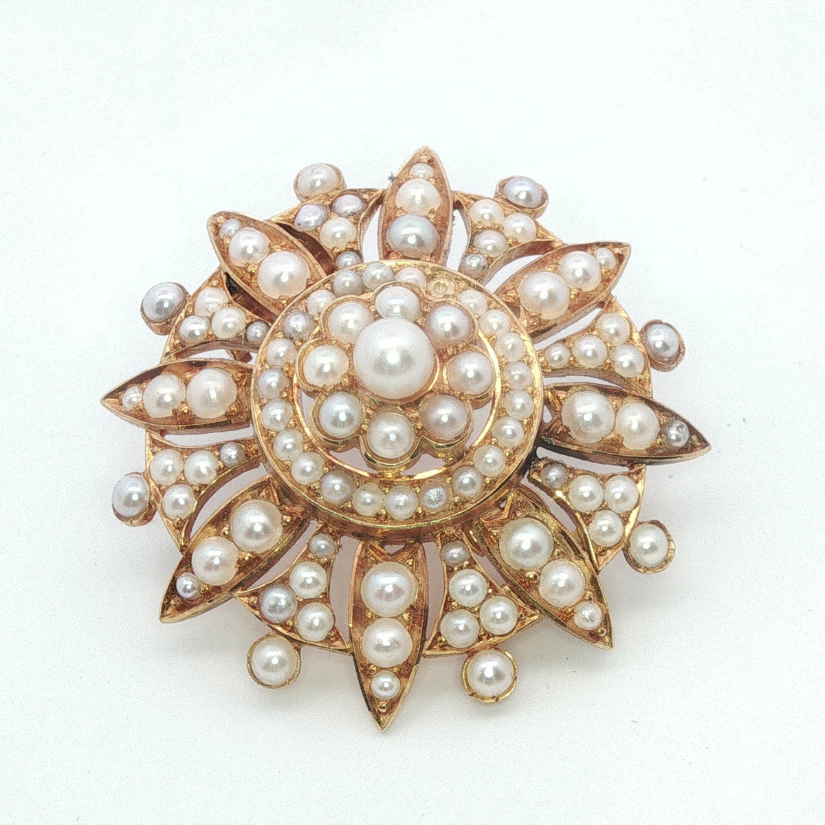 Rare 15ct Gold Seed Pearl Edwardian Necklace