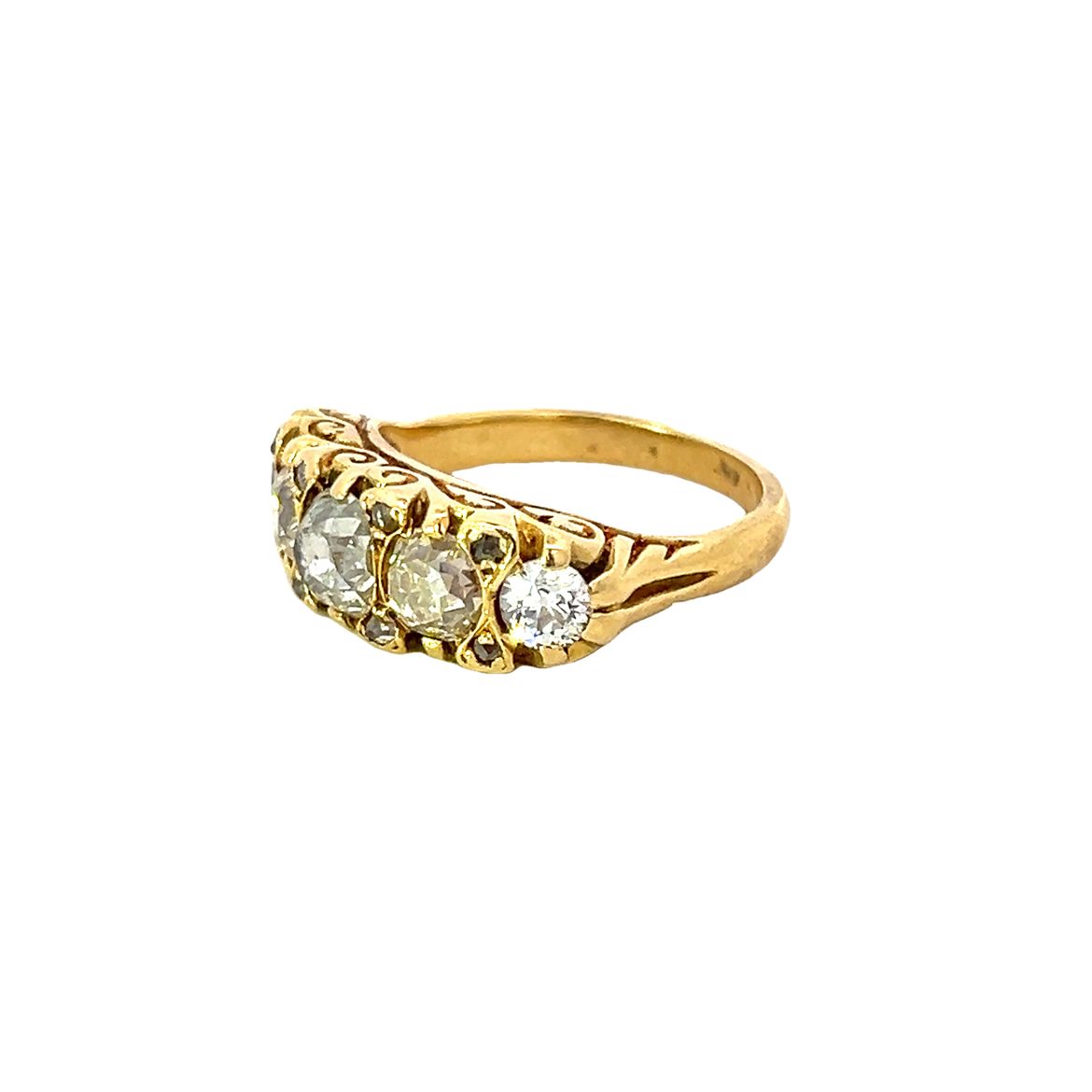 A Stunning Victorian Old Mine Cut Diamond Ring