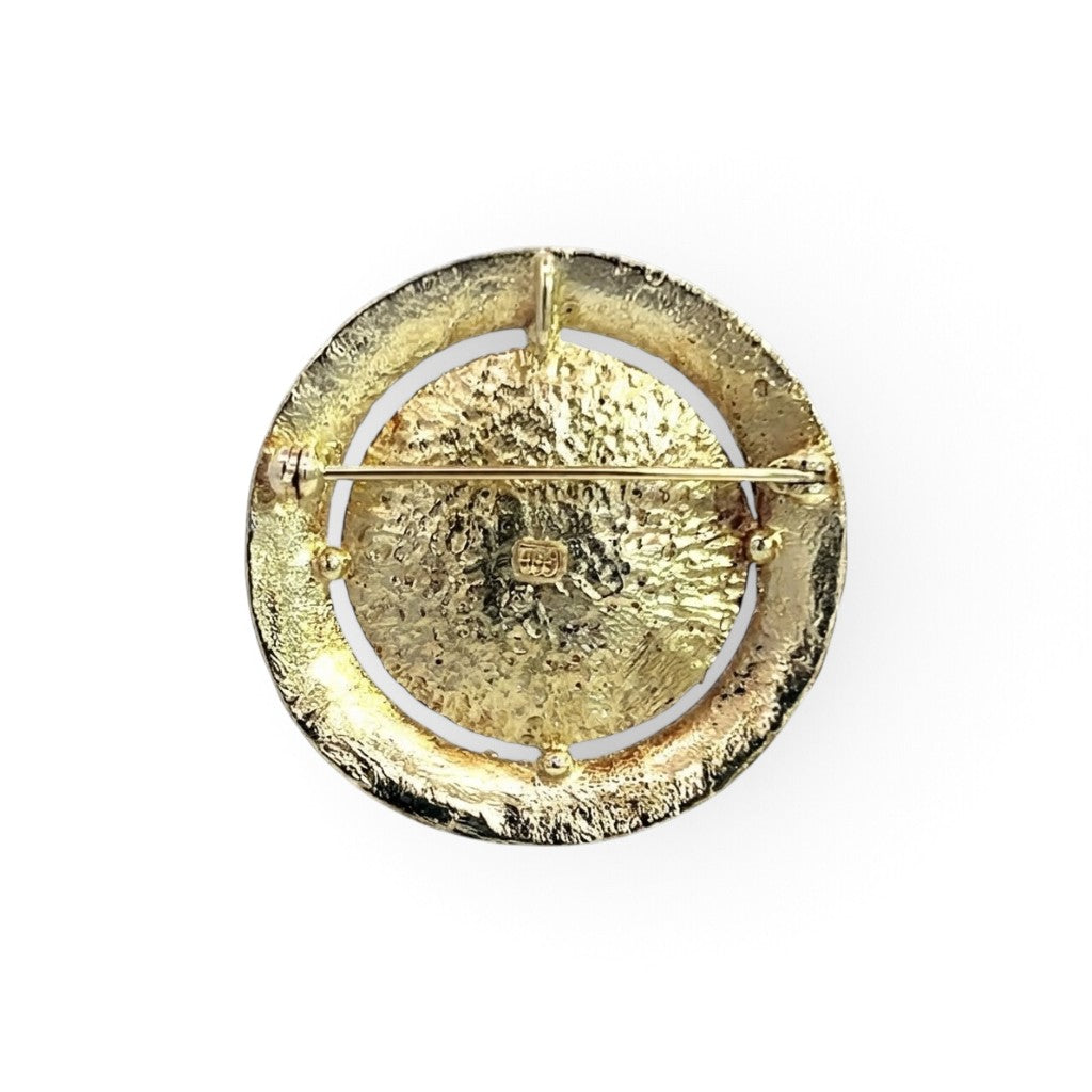 Unusual Gold and Turquoise Brooch