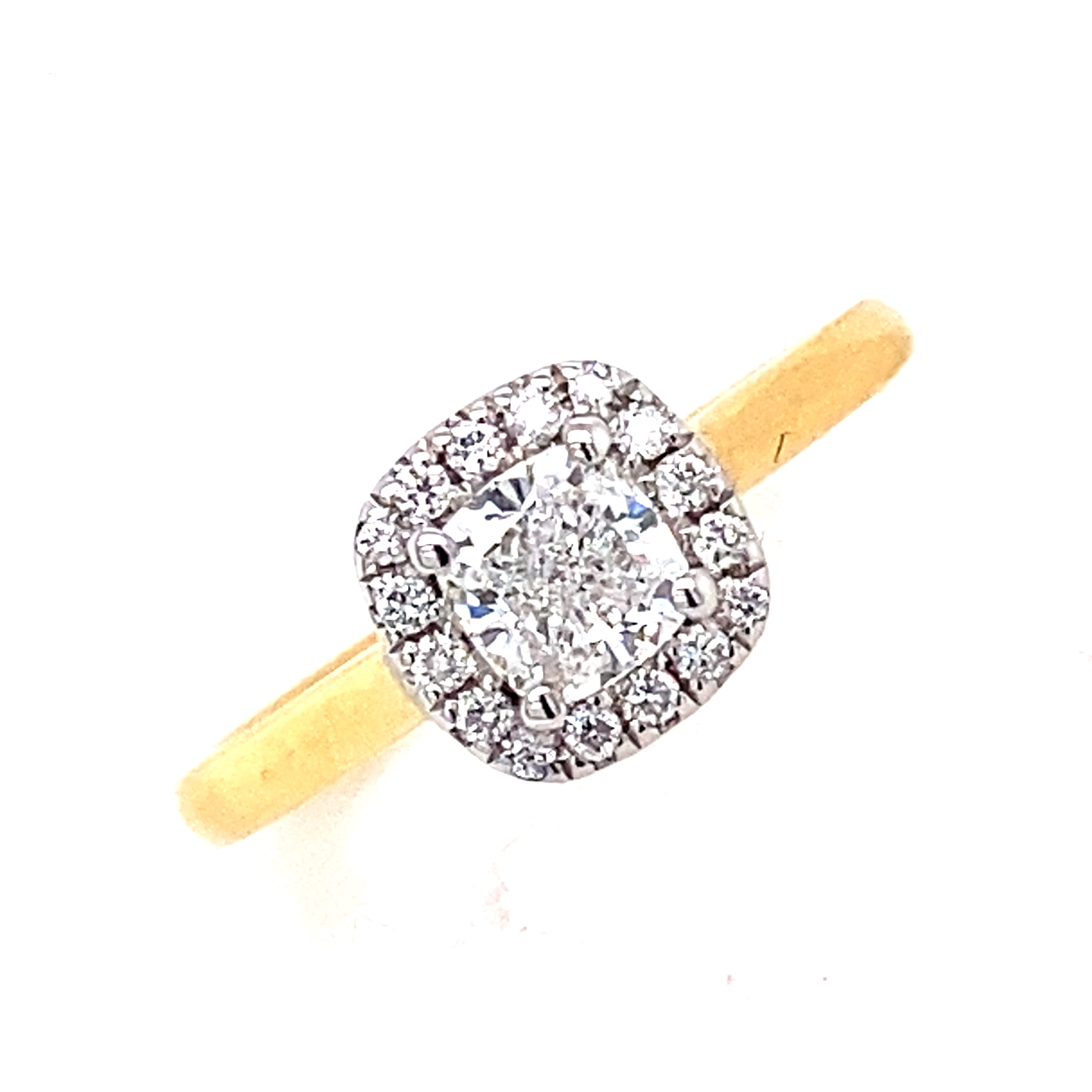 18 Carat Yellow and White Gold Diamond Cluster Ring- 0.50 EVS2