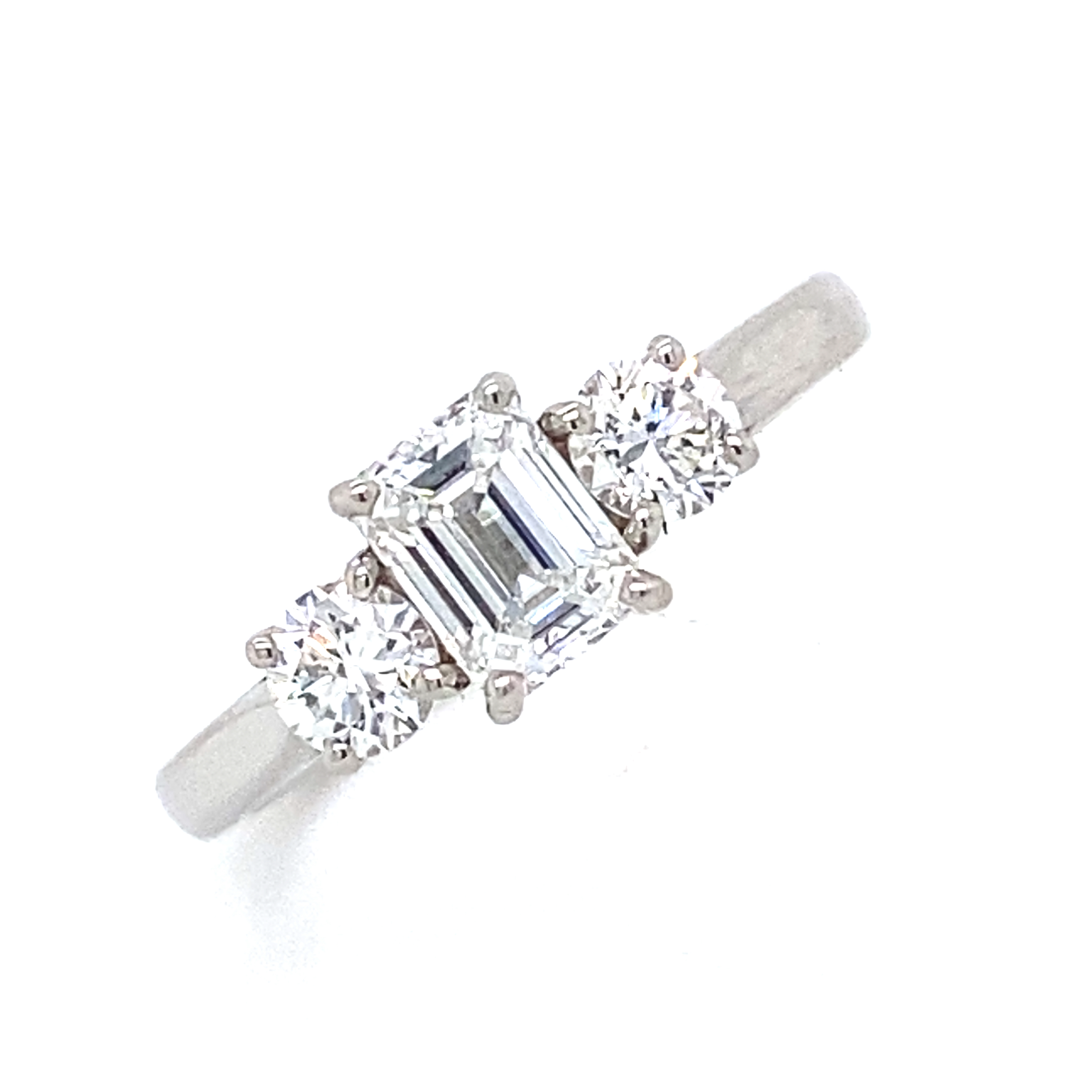 A Platinum and Diamiond 3 Stone Ring
