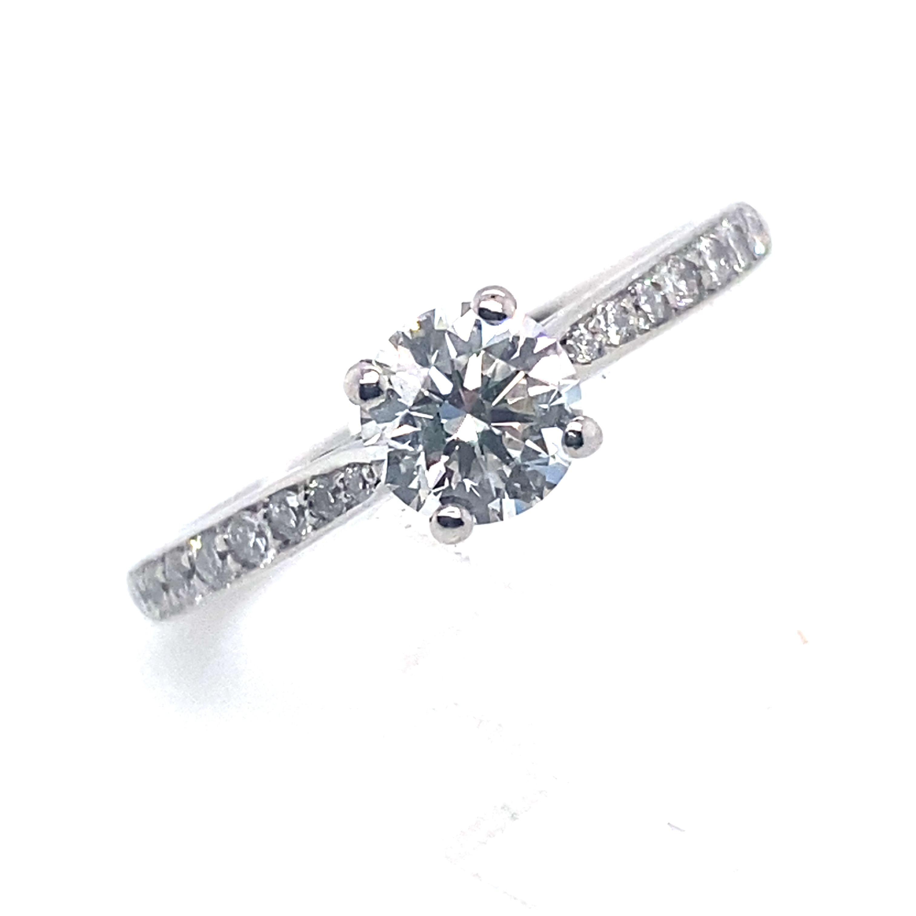 A Platinum and Diamond Engagement Ring - 0.55 Cts D VS2