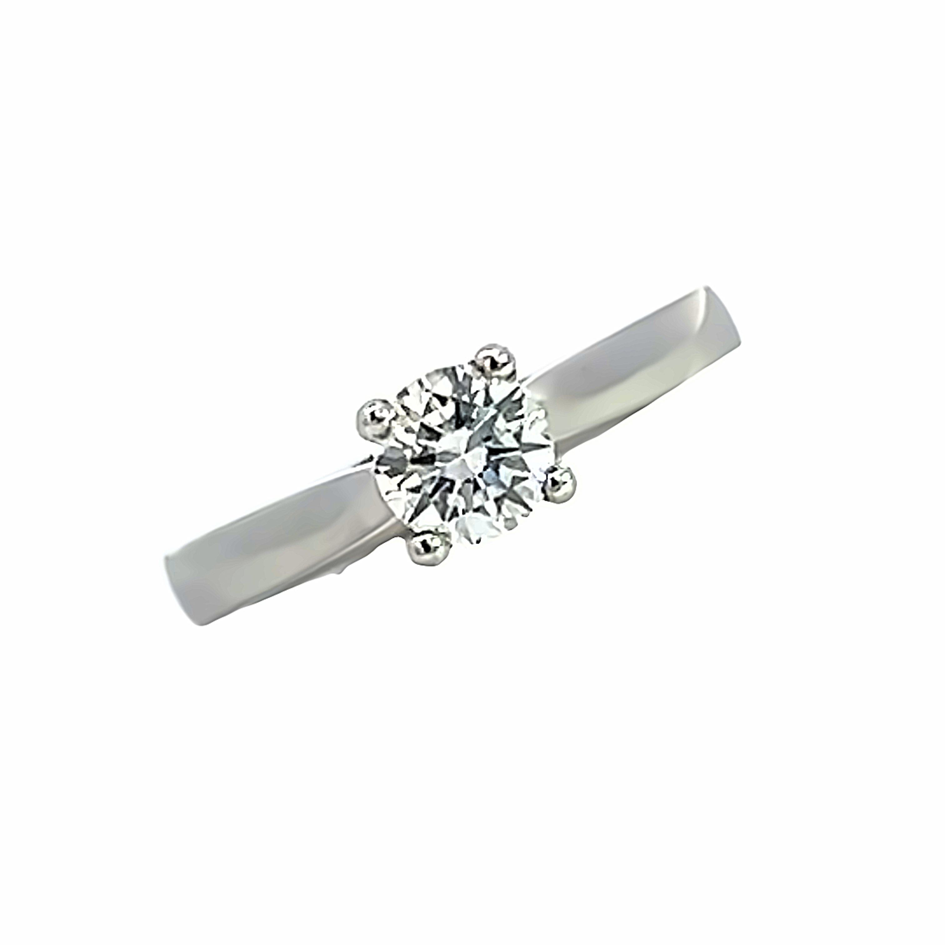 Platinum and Diamond Single Stone Engagement Ring - 0.55 EVS2