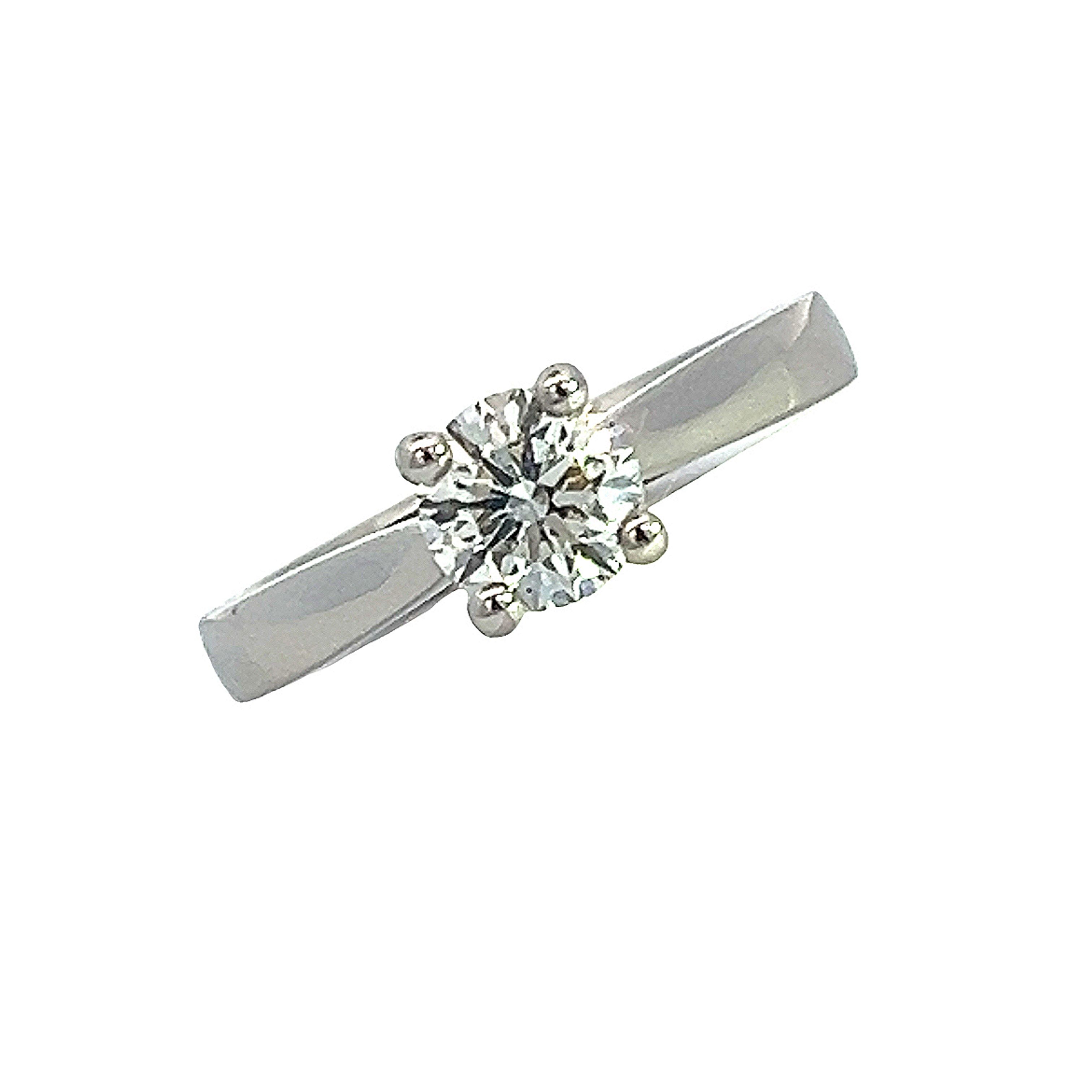 Platinum and Diamond Single Stone Engagement Ring - 0.74 GVS2