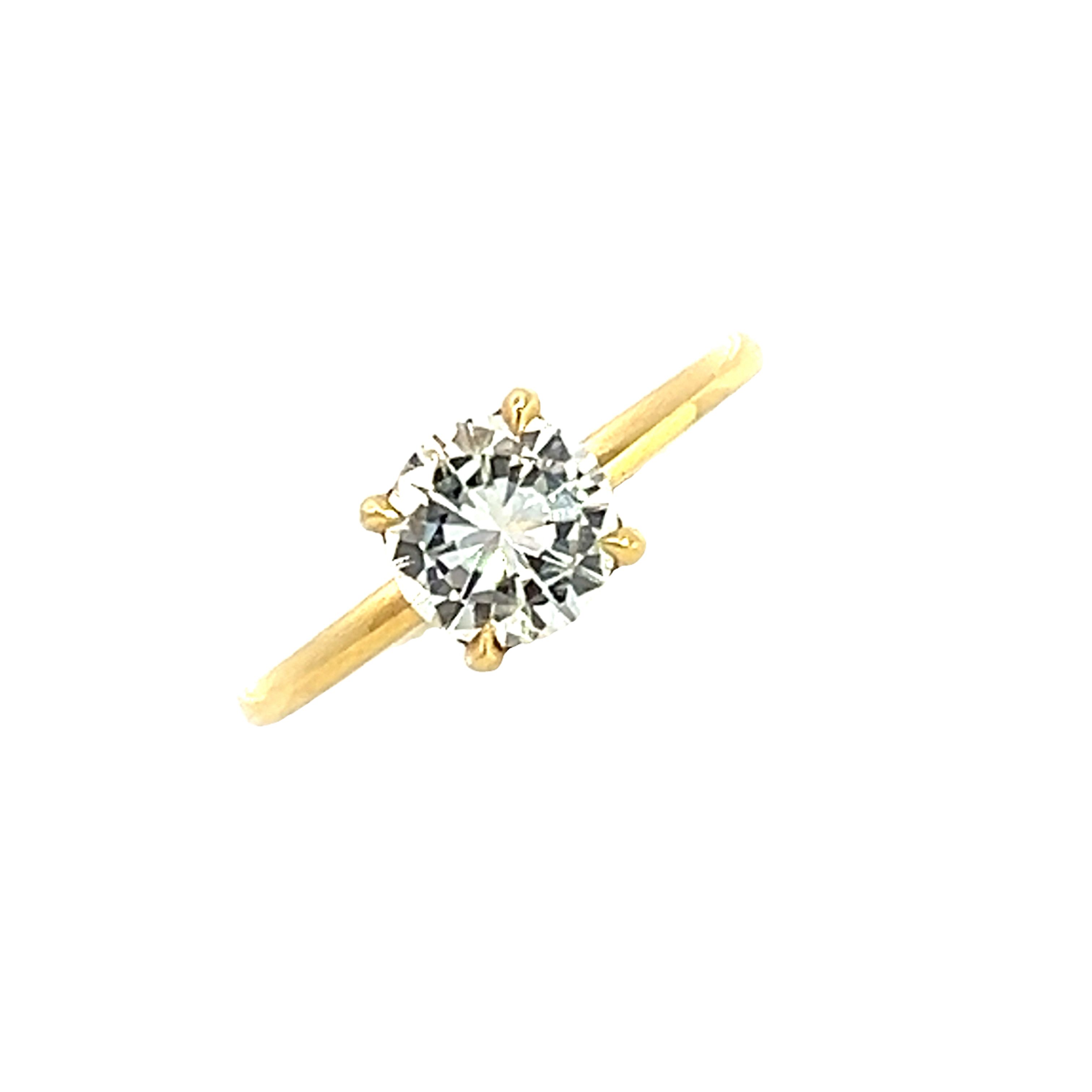 18 Carat Yellow Gold And Diamond Ring with a Hidden Diamond Halo