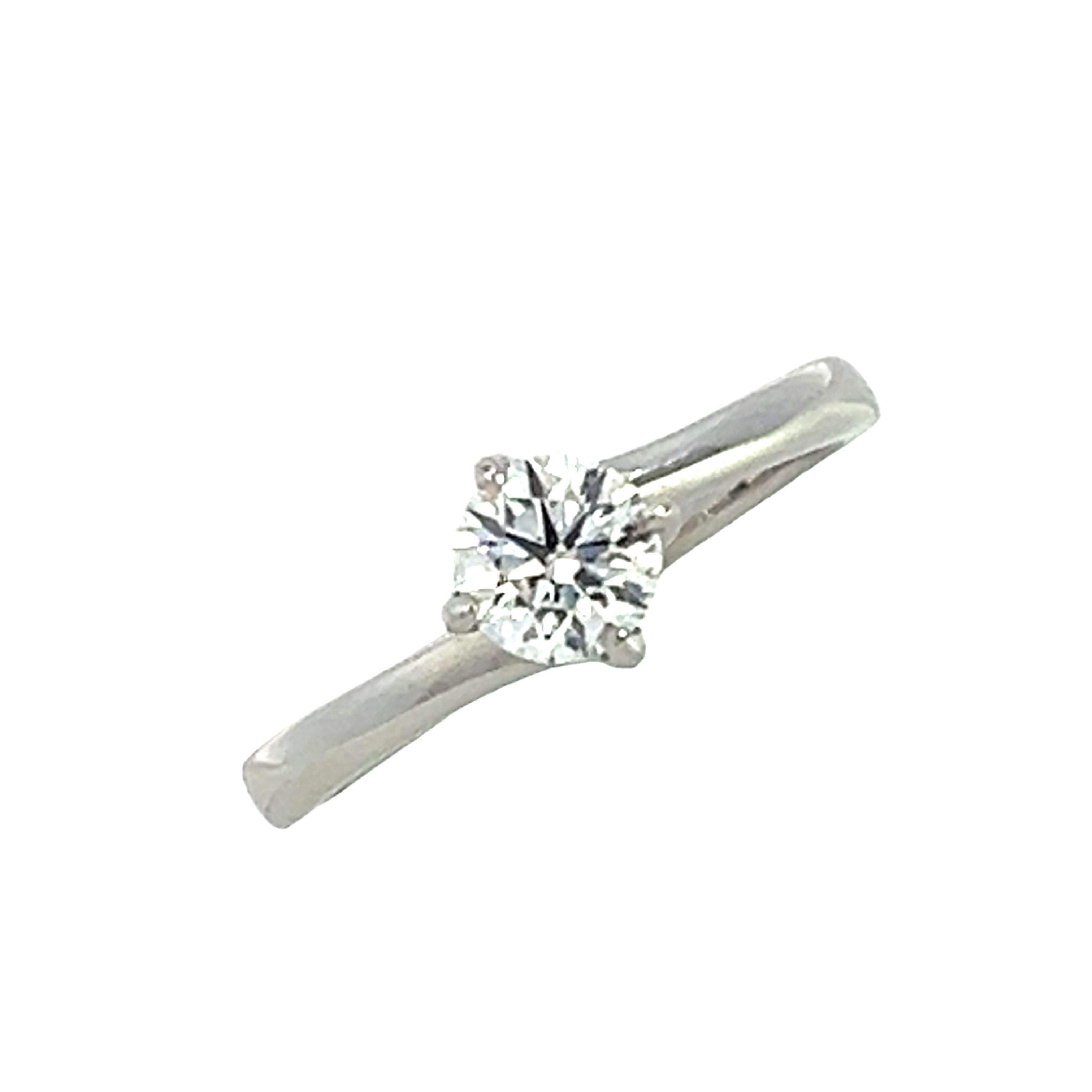 Platinum Ivy Style Engagement Ring 0.60 EVS2