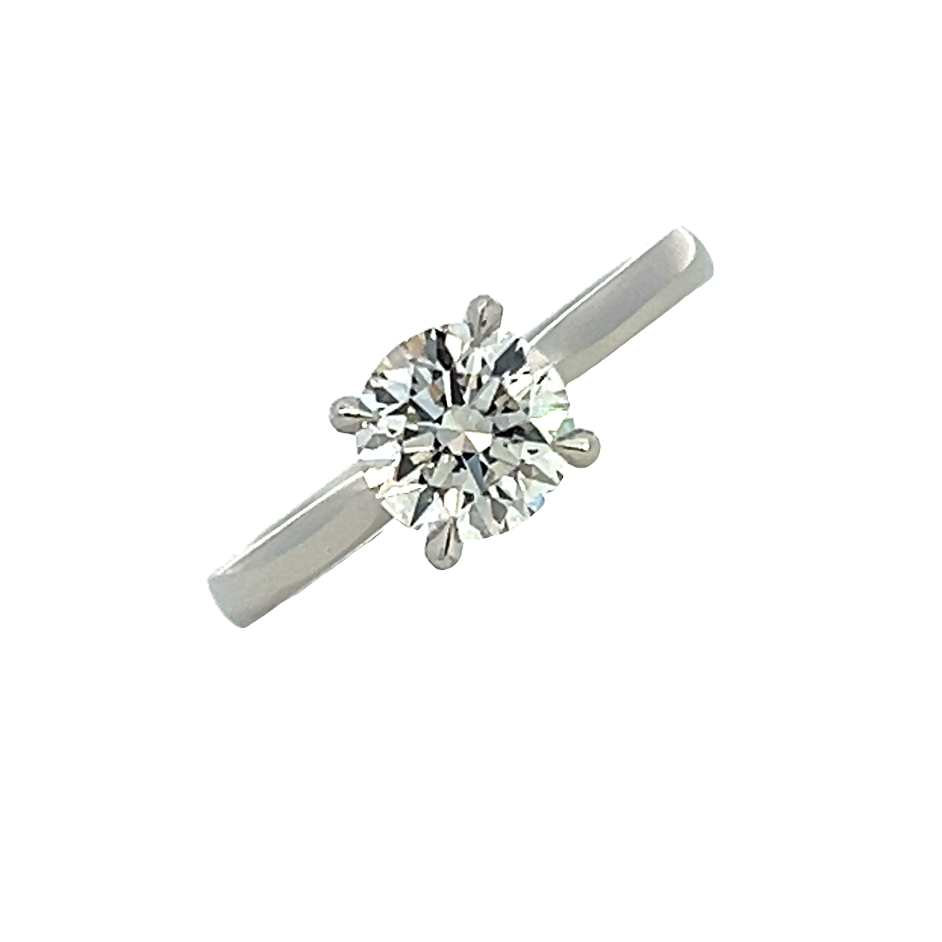 Platinum and Diamond Single Stone Ring 1.20 Carats HVS2