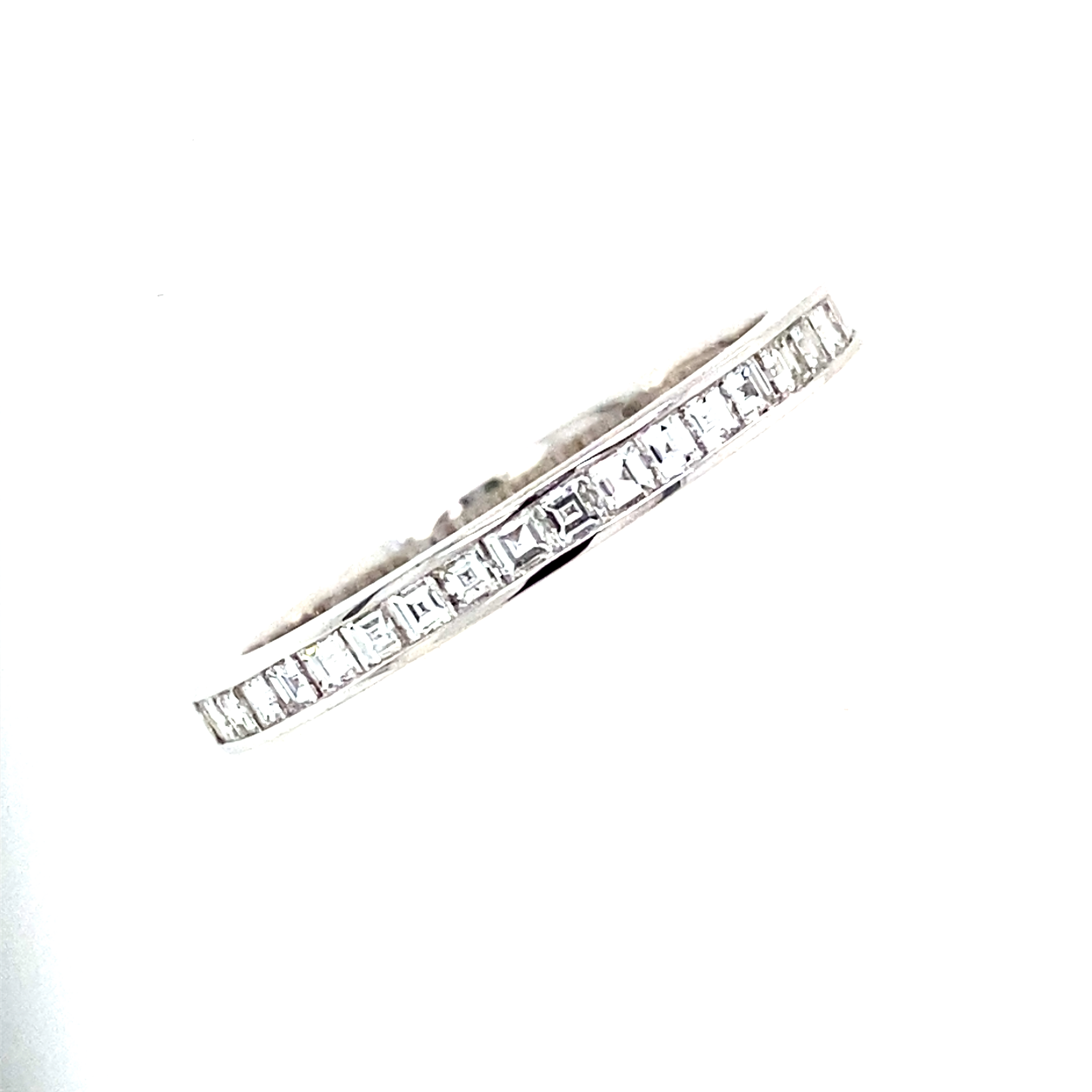 Channel set 1 2 Eternity Style Ring 0.49 Carst Carre Cut Dia