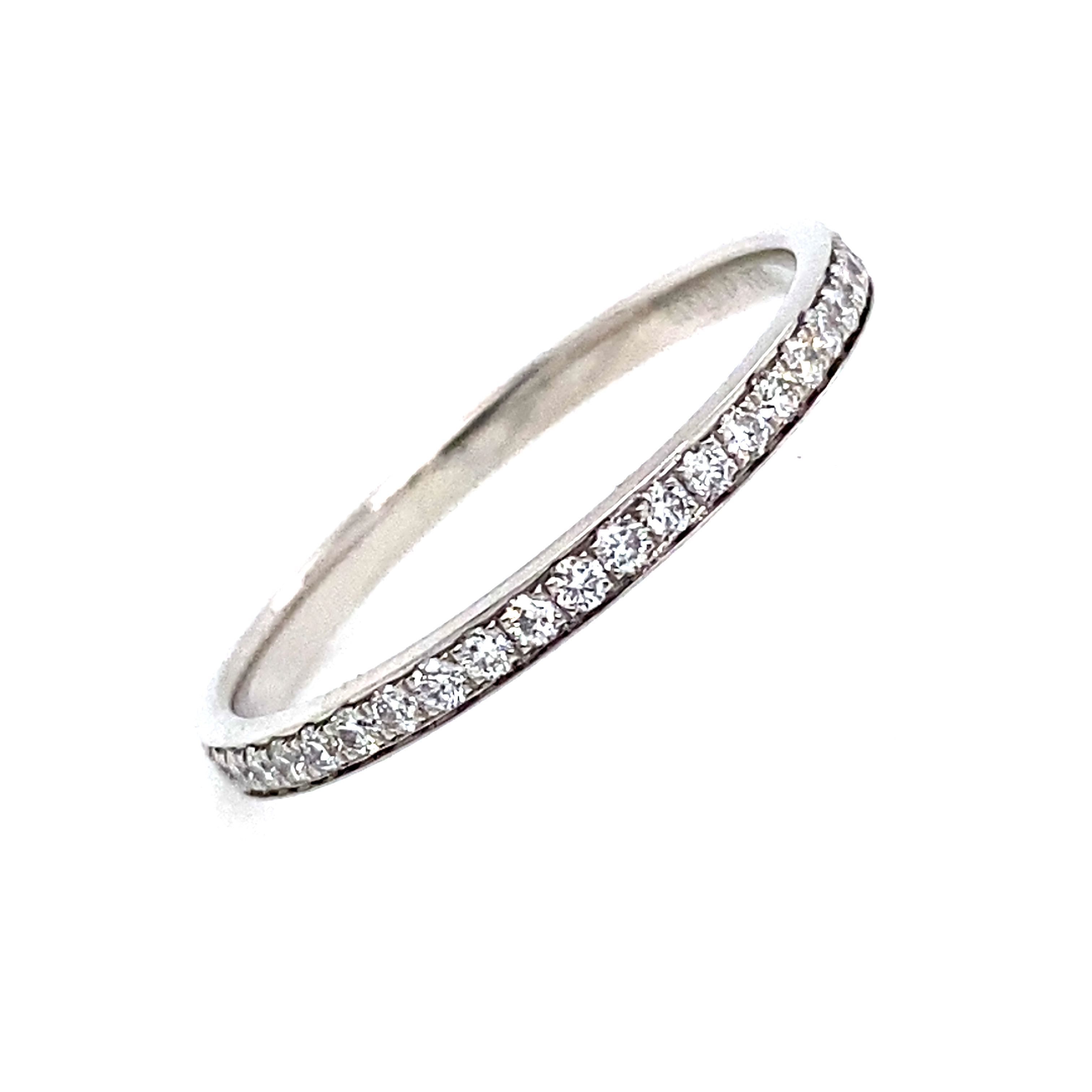 Full Grain Set Eternity Style Ring in Platinum