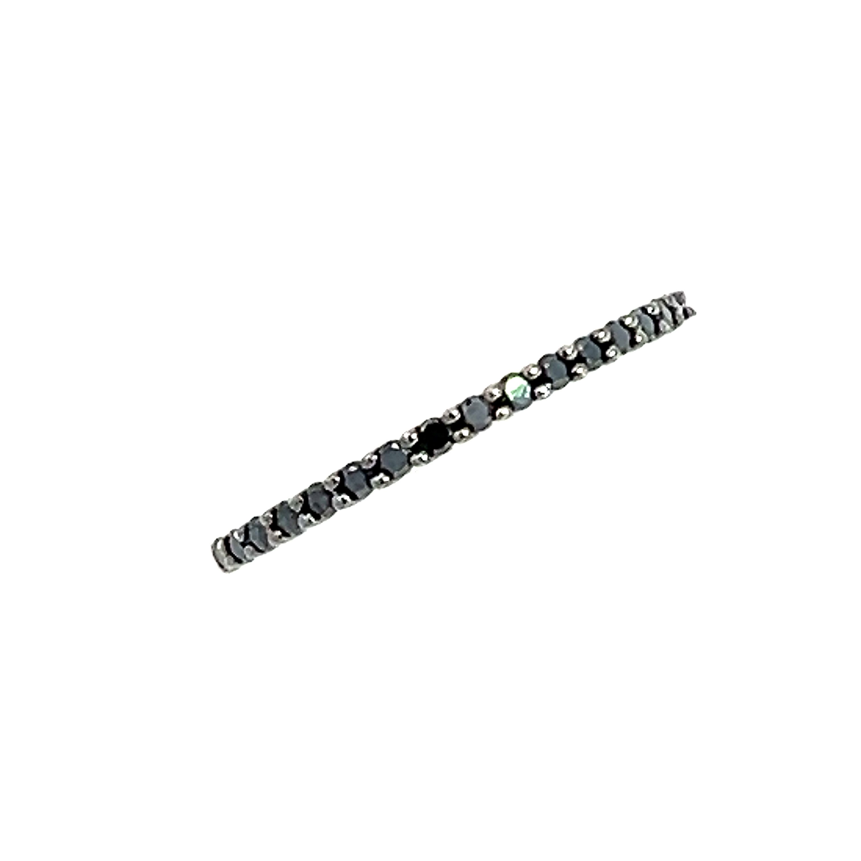 'Wave' Claw set ½ Eternity style ring with Black Diamonds in 9W