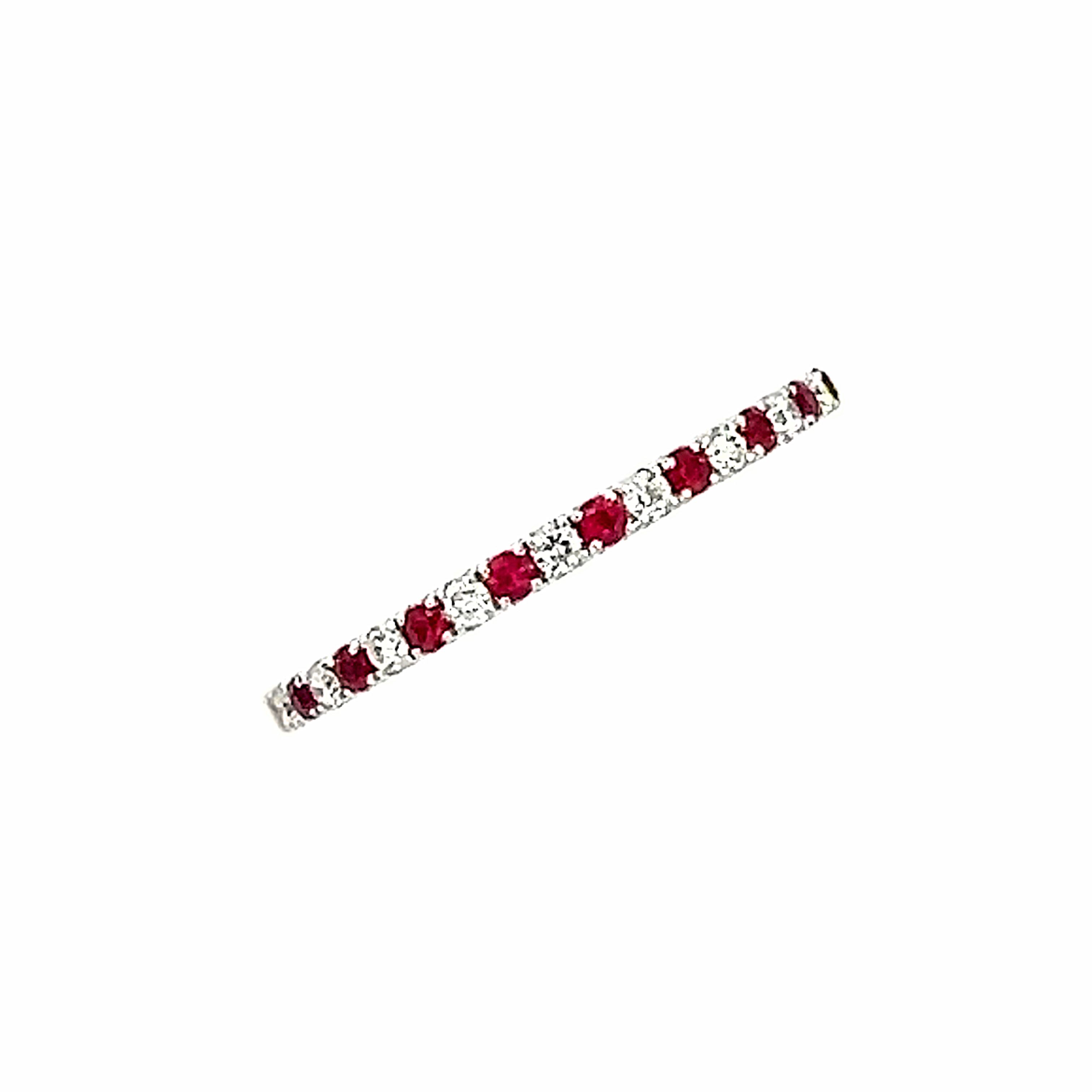 Ultra Fine Modern Ruby and Diamond Half Eternity Ring