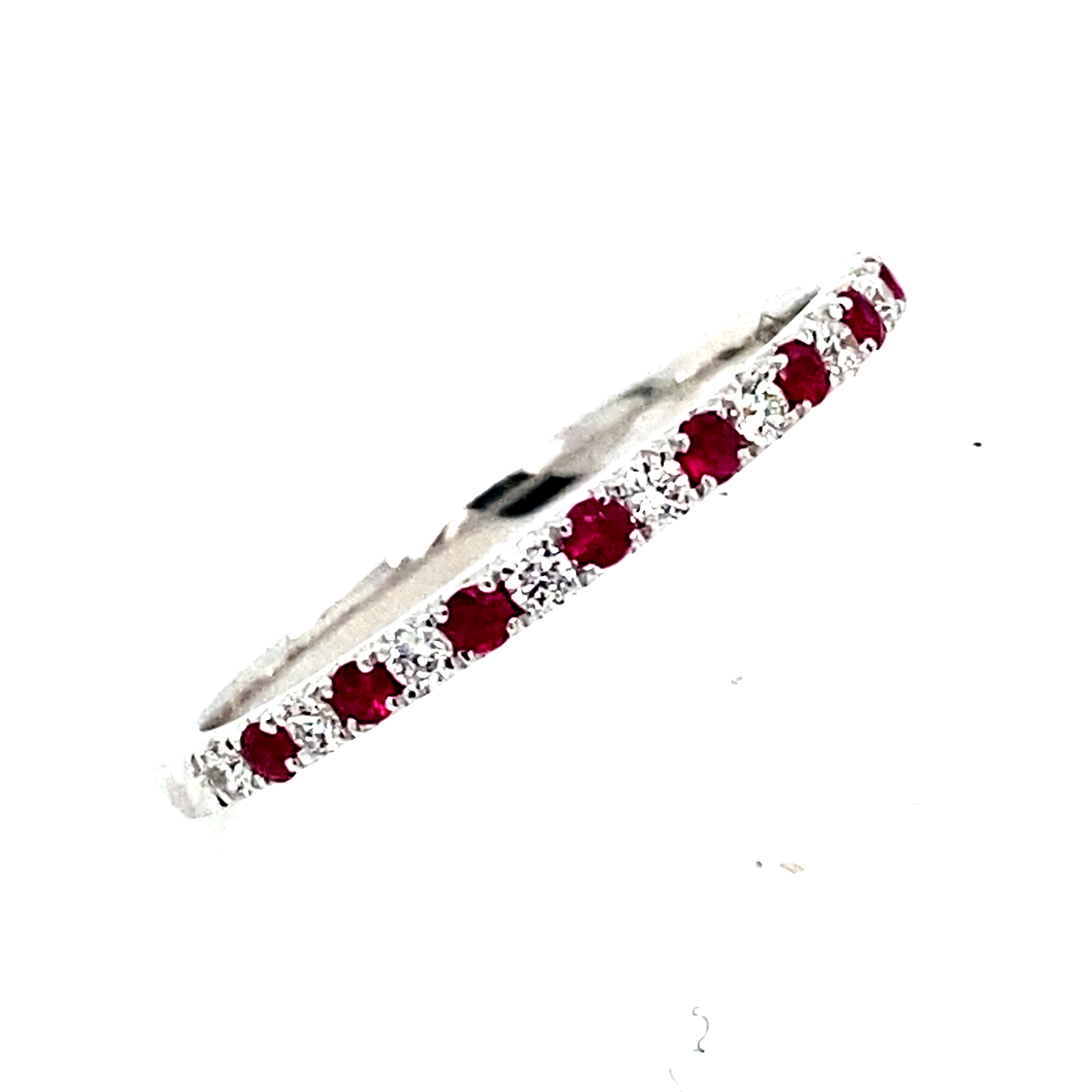 Ultra Fine Modern Ruby and Diamond Half Eternity Ring