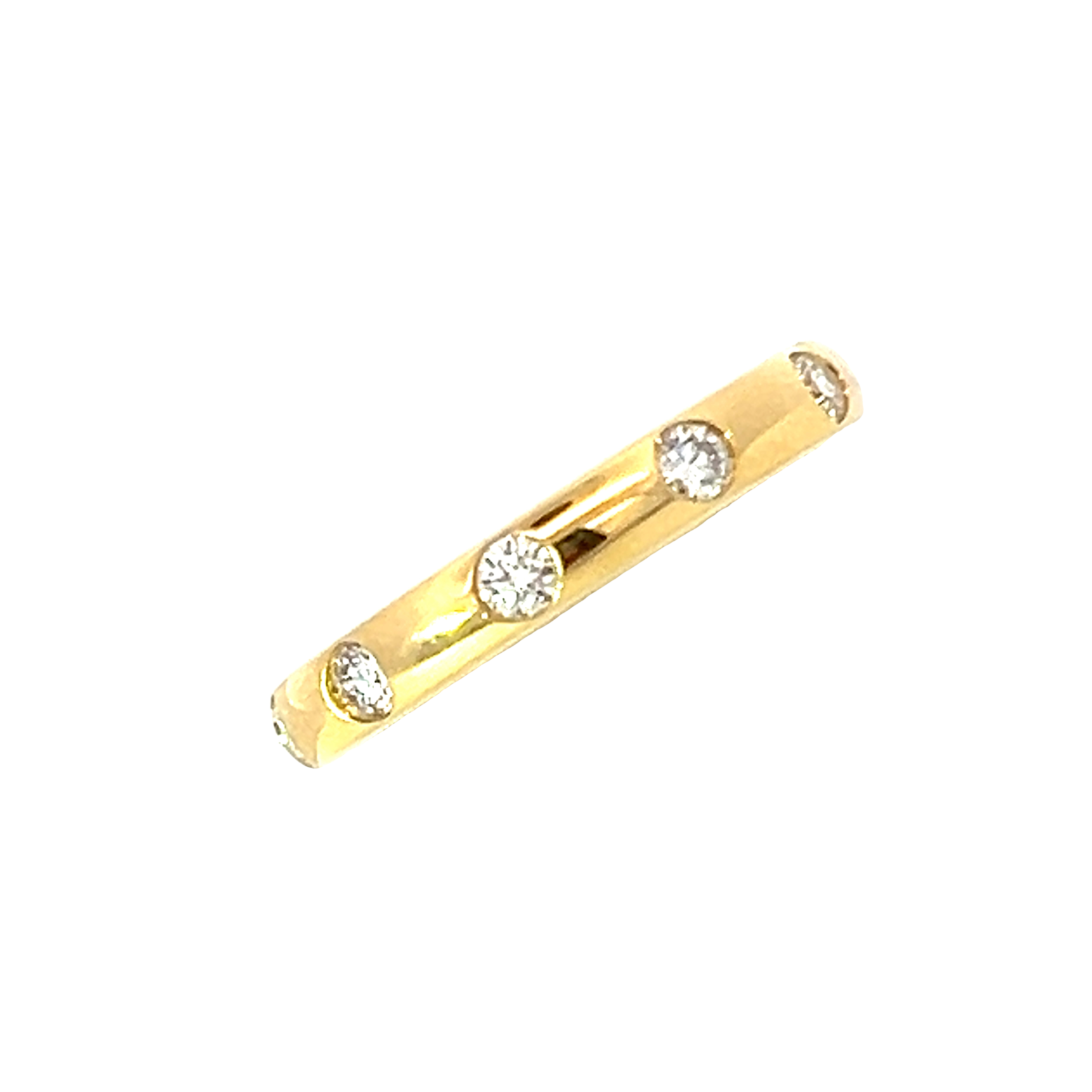 18 Carat Yellow Gold Flush Set 3mm Band