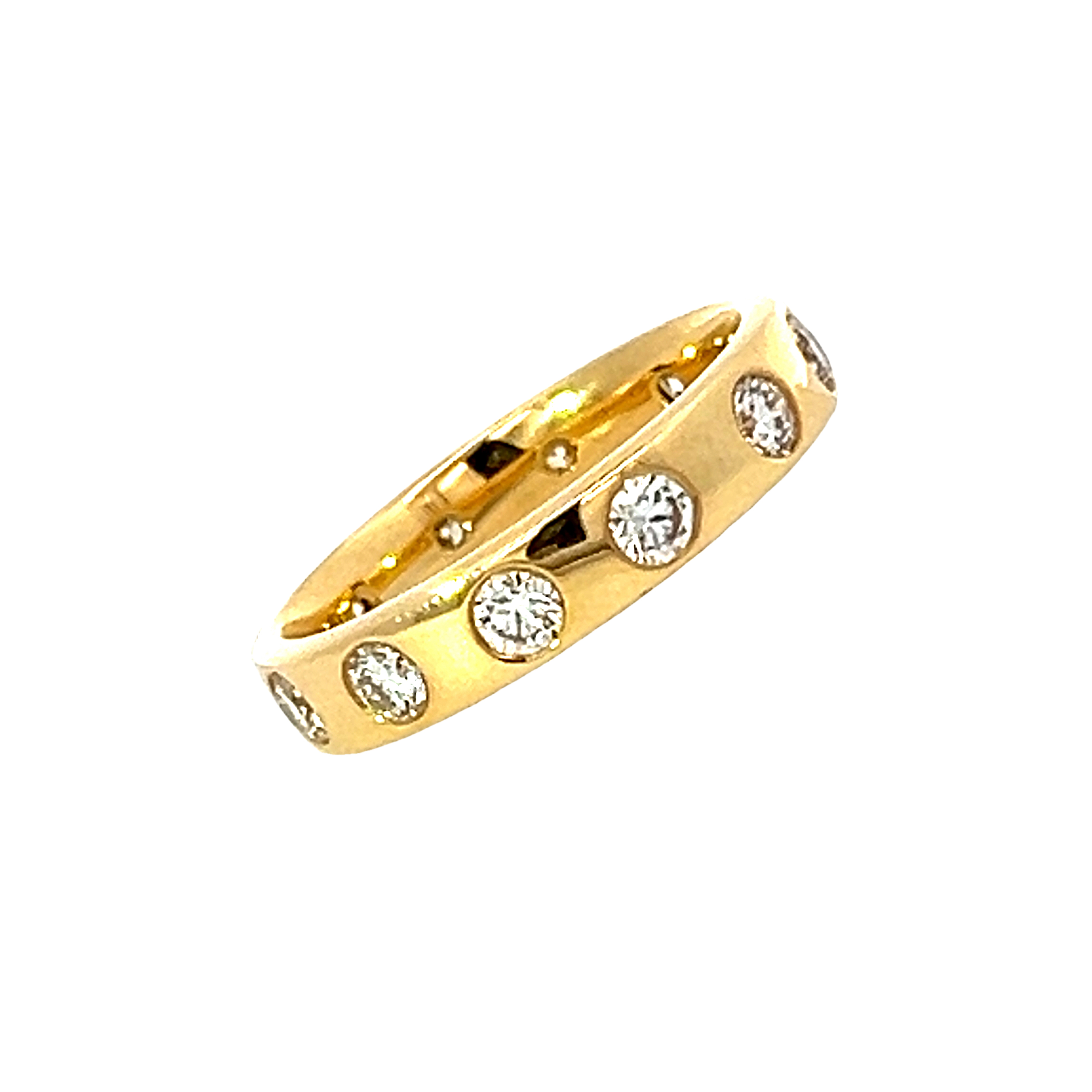 An 18 Carat Yellow Gold and Diamond Flush Set Eternity Style Ba