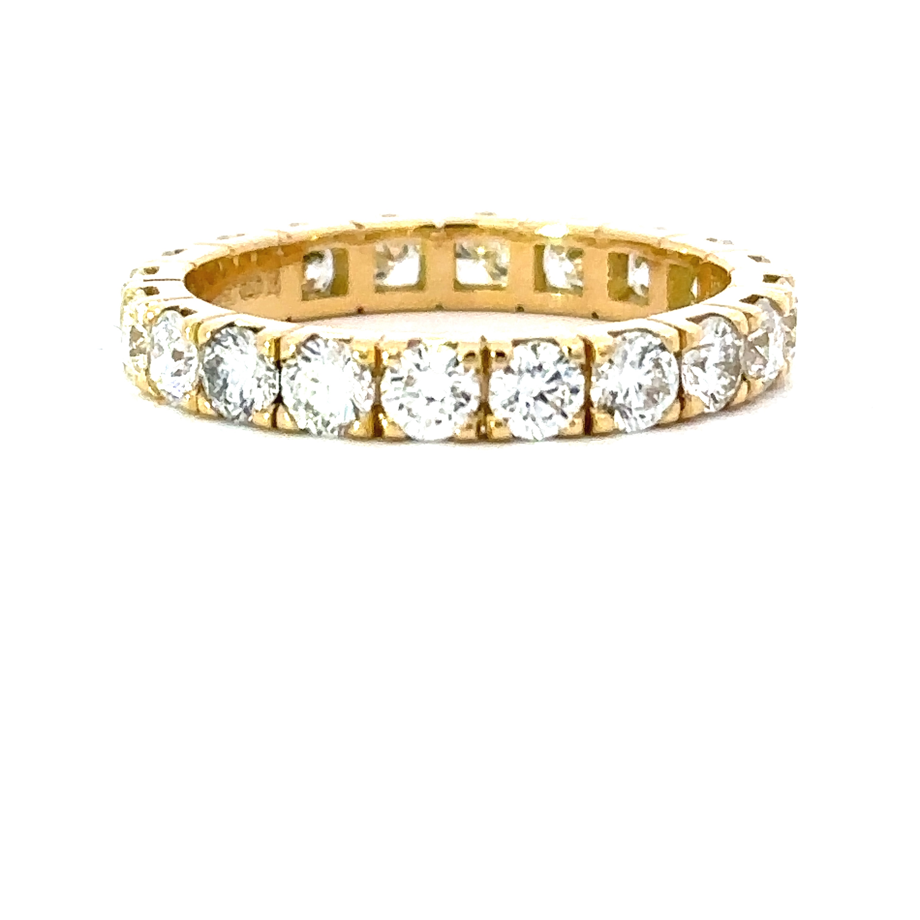 18 Carat Yellow Gold 2.00 Carats Castle Set Full Eternity Ring