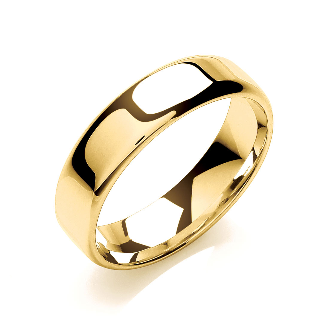 6mm 18 Carat Yellow Gold Heavy Weight Flat Court Wedding